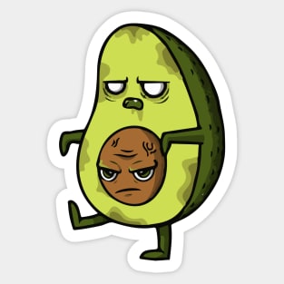 Zombie Avocado with Pit Sticker